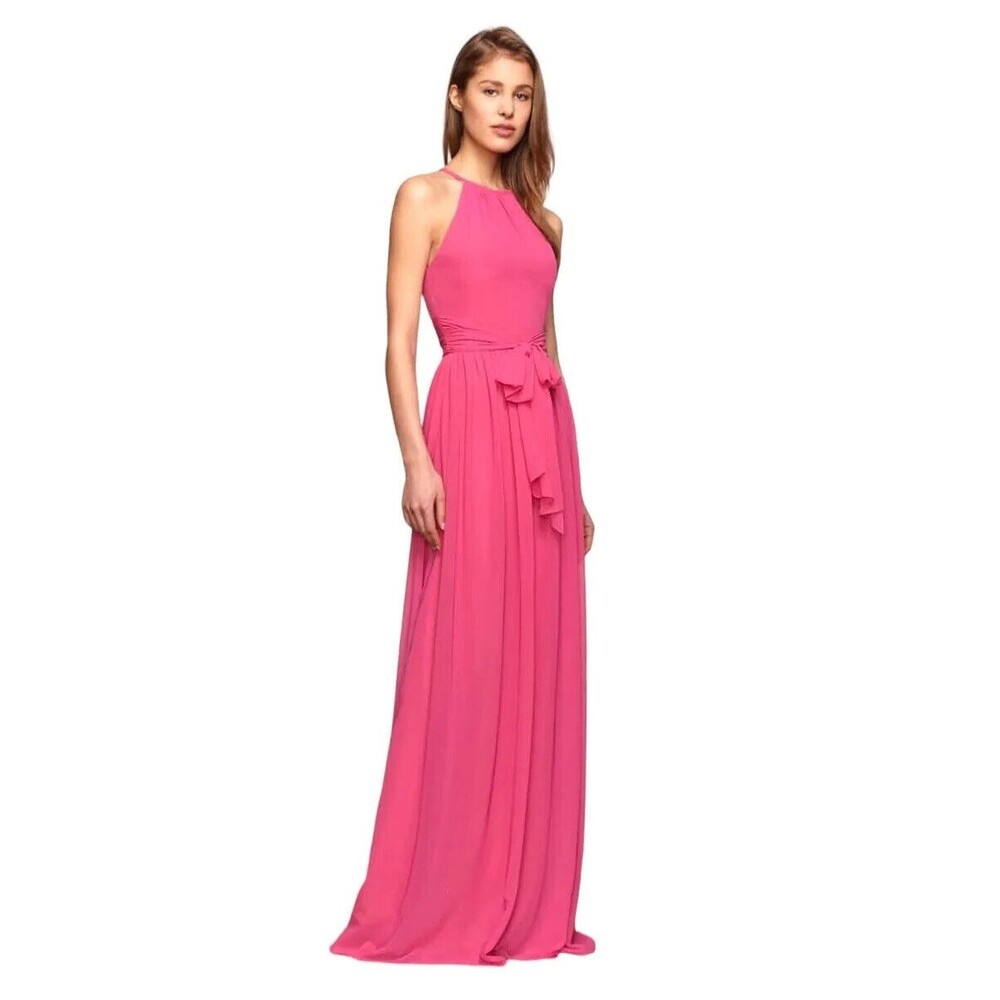 Monique Lhuillier Formal Wear Halter Dress Sleeveless Prom Formal Pink 6